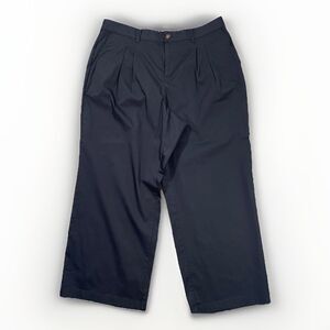 Lands End Women's Sport Knit High Rise Pleated Wide Leg Pants Sz 18P